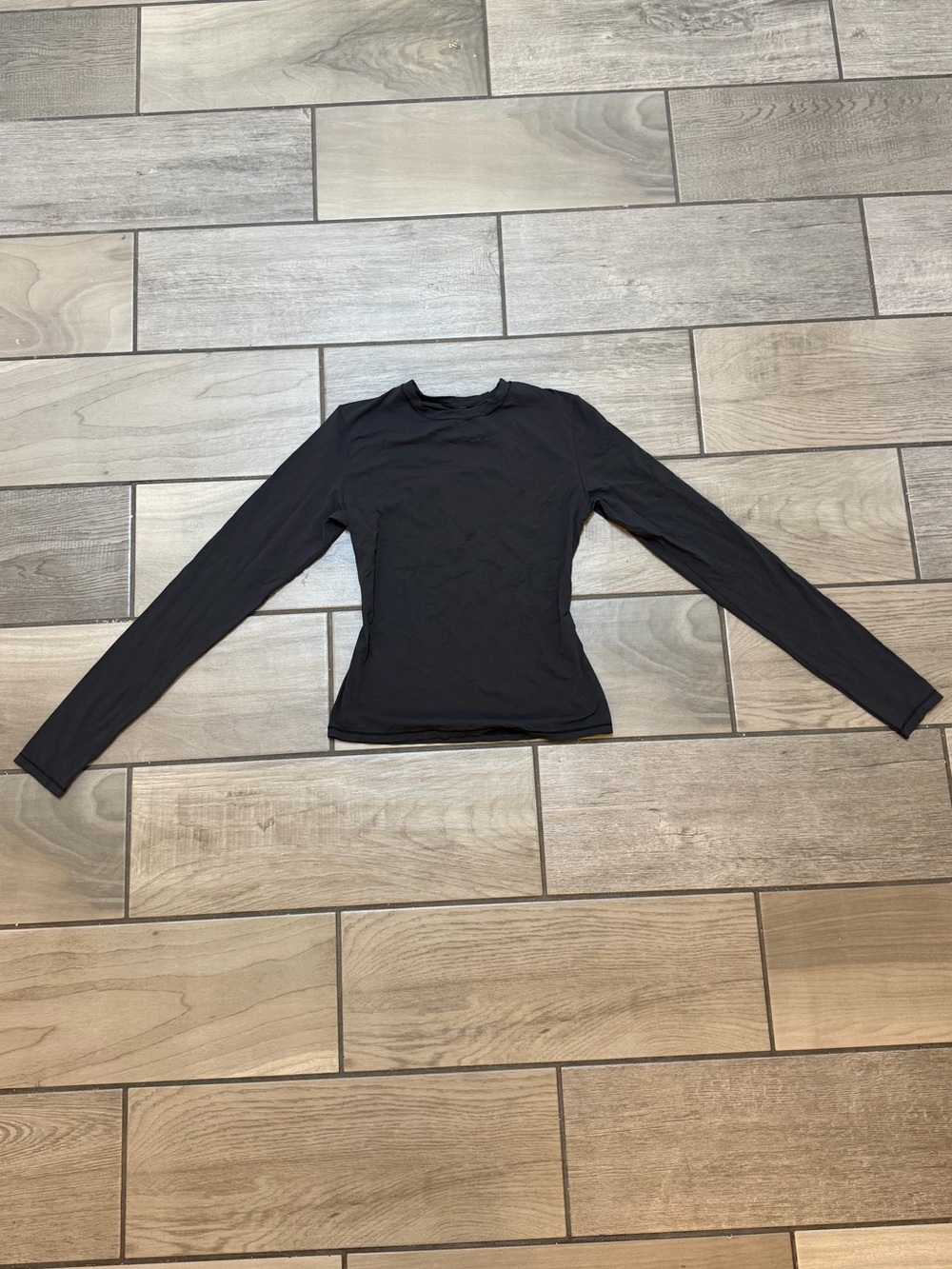 SKIMS Fits Everybody Long Sleeve T-Shirt Onyx Black